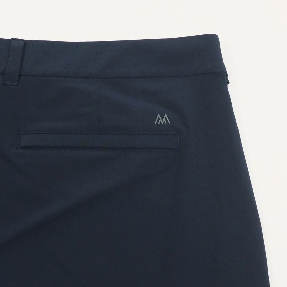Mizzen+Main Helmsman Golf Chino Shorts Mens 38 Navy Blue Slim Fit Performance